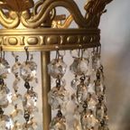 Zakkroonluchter Hanglamp Frans Kristal Vintage Goud thumbnail 5