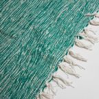 Vintage Mid-Century Handgeknoopt Groen Vloerkleed In Wol thumbnail 3