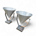 A Pair Of Modern / Aluminum / Large / Conical / Industrial Style Lamps / Designed For Ceiling Or thumbnail 16