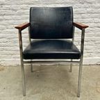 Midcentury Stoel, Chroom Zwart Hout - Industrieel Bauhaus thumbnail 2