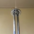 Lamp Art Deco 1930 Frans Chroom 4 Arms Licht Gele Schalen thumbnail 5