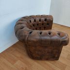 Vintage Leren Chesterfield Stijl Fauteuil, Stoel thumbnail 7