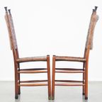 Set Van 6 Schuitema Eetkamerstoelen Uit De Shaker Collectie Met Gevlochten Leren Zitting En Rugle thumbnail 4