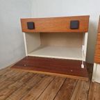 Vintage Mid Century Teak Nachtkastjes Met Klep thumbnail 6