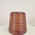 Vintage Aardewerk Geribbelde Cilinder Bloempot Vaas Pot '60 thumbnail 5