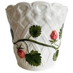 Mid-century Witte Portugese Bloempot Aardbeien 1970’s thumbnail 2