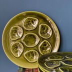 Niderviller Set Van 6 Vintage Oesterborden Diep Groen thumbnail 8