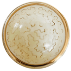 Art Deco Sieradendoosje Glas Goud Geel Patroon 1950’s thumbnail 3