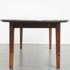 Unieke Antieke Eikenhouten Eettafel Uit Begin 1900 Met Aan Één Kant Een Uitklapbaar Blad thumbnail 7