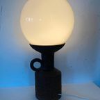 Aardewerken Tafellamp Doria Leuchten Met Glazen Bol , 70S thumbnail 2