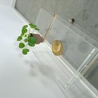Space Age Plexiglas Trolley Met Messing, Tv Meubel thumbnail 8
