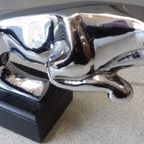 Jaguar Mascotte In Verchroomd Brons. thumbnail 5