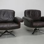 Vintage De Sede Ds-31 Draai Fauteuil In Bruin Leer thumbnail 16