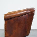 Comfortabele Vintage Schapenleren Clubfauteuil Met Een Vast Zitkussen thumbnail 6