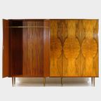 Vintage Mid Century 5-deurs Kledingkast In Walnoot, 1960s thumbnail 2