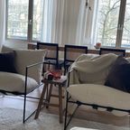 Fauteuil - Linnen Kussen - Zwart Metaal thumbnail 4