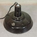 Vintage Industriële Emaille Hanglamp, Zwart thumbnail 2