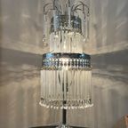 Set Van 2 Kristallen Tafellampen Opaline Vintage Chrome Frame thumbnail 6