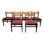 Set Van 6 Vintage Stoelen Eetkamerstoelen Jaren 60 Jaren 70 thumbnail 2