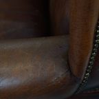 Grote, Royale Schapenleren Oorfauteuil Met Warme Kleuren En Een Prachtig Patina thumbnail 17