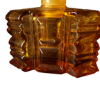 Vintage Art Deco Stijl Parfumflesje Amber Kleurig Glas thumbnail 8