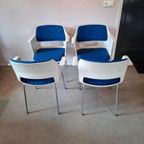 4 + 1 Vintage Gispen 2225 Stoelen thumbnail 4