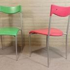 Set Van 2 Vintage Design Italiaans Stoelen Eetkamerstoelen thumbnail 7