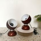 Paar Goffredo Reggiani Magnetische Eyeball Lampen - Space Age - Jaren 60 thumbnail 3