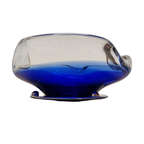 Blauw Glazen Murano Schaaltje Op Metalen Schotel thumbnail 6