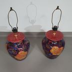 Hand - Turned Ceramic / Glazed Vase Lamp Holders 70s ( Most Likely French ) Height / Vase 40 Cm D thumbnail 3