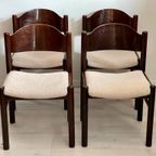 4 Donkerbruine Vintage Stoelen Jaren 70 thumbnail 4
