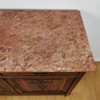 Vintage Frans Dressoir Commode, Ladekast, Badkamermeubel Met Marmer Blad. 30 thumbnail 13