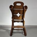 4 X Brutalist Oak Dining Chairs / 60's thumbnail 4