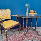Vintage Hairpinlegs Krukje, Kruk Met Nieuwe Stoffering thumbnail 21