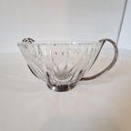Antieke Kristal Met Zilver Suikerpot Schaal thumbnail 6