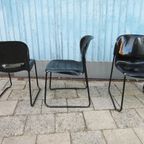 3 Zwarte Retro Design Stoelen Gerd Lange Drabert thumbnail 7