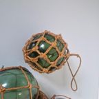 Vintage Glazen Drijver Macrame Vissers Kruik thumbnail 6