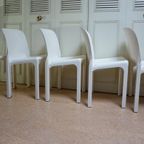 4 Witte Selene Stoelen Vico Magistretti Voor Artemide thumbnail 7