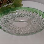 Vintage Ovale 4 Deels Kristalglas Schaal VEBA GLAS thumbnail 2