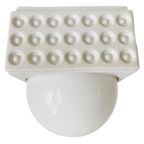 Vintage Mid-Century Plafondlamp Wit Vierkant Keramiek Nopjes thumbnail 3