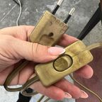 Vintage Gouden Tafellamp Met Fumé Glazen Kap thumbnail 8