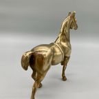 Vintage Groot Messing Paard Massief thumbnail 6