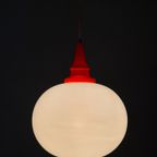Space Age Hanglamp Met Melk Glas Bol thumbnail 6