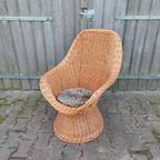 Rotan Kuipstoel Fauteuil Met Kussentje thumbnail 2
