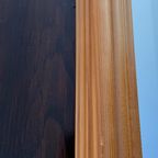 Vintage Brown Wooden Rectangular Wall Hanging Morris Mirror Large thumbnail 5