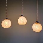 Art Deco Hanglamp In Roze Gespikkeld Glas (3 Beschikbaar) thumbnail 3