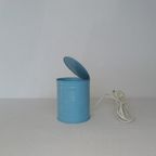 Table Lamp Tin Can Bleu And Yellow - Vrieland Design - 1980s thumbnail 3