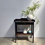 Vintage Tafeltje In Art Deco Stijl In Donker Gebeitst Hout thumbnail 7