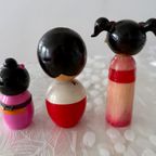 5 X Leuke Houten Japanse Stijl Beeldjes Met Bewegende Hoofd thumbnail 8
