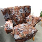 Set Bloemen Fauteuils Met Houten Poten thumbnail 8